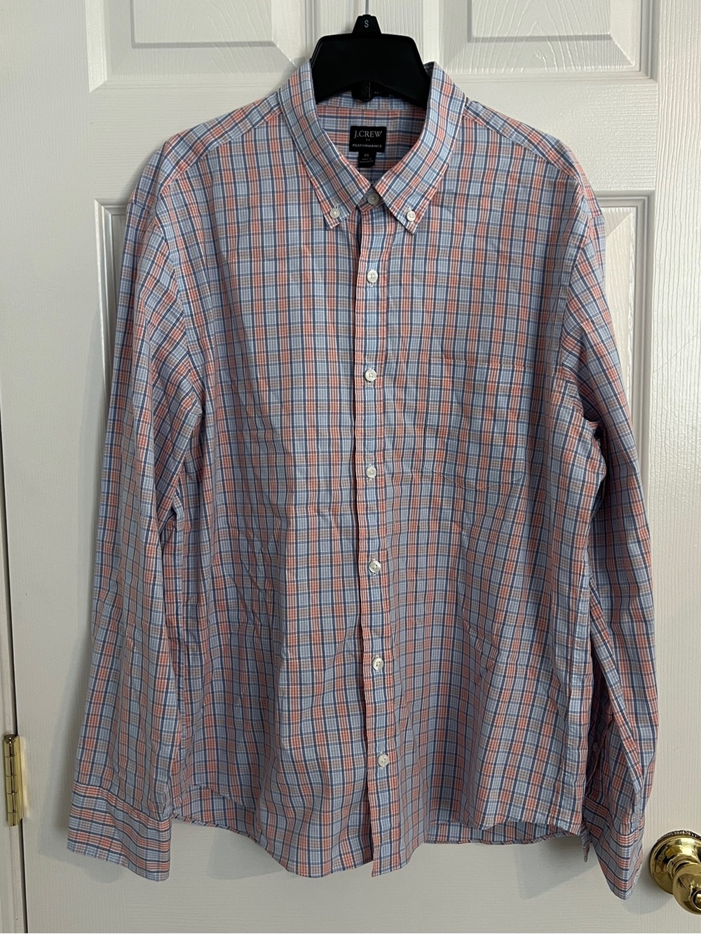 J. Crew Performance Plaid Button Down Shirt Men’s XL Preppy Coastal Office